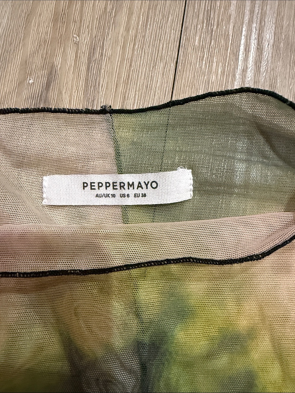 Peppermayo Pink & Olive Tie-Dye Mesh Long Sleeve Top, size 6 (never worn!!) - Picture 2 of 3